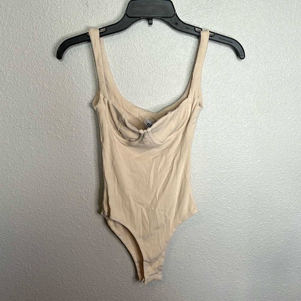 Princess Polly Ribbed Tank Bodysuit With Underwire Size 2
